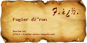 Fogler Áron névjegykártya