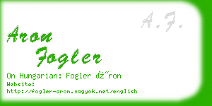 aron fogler business card